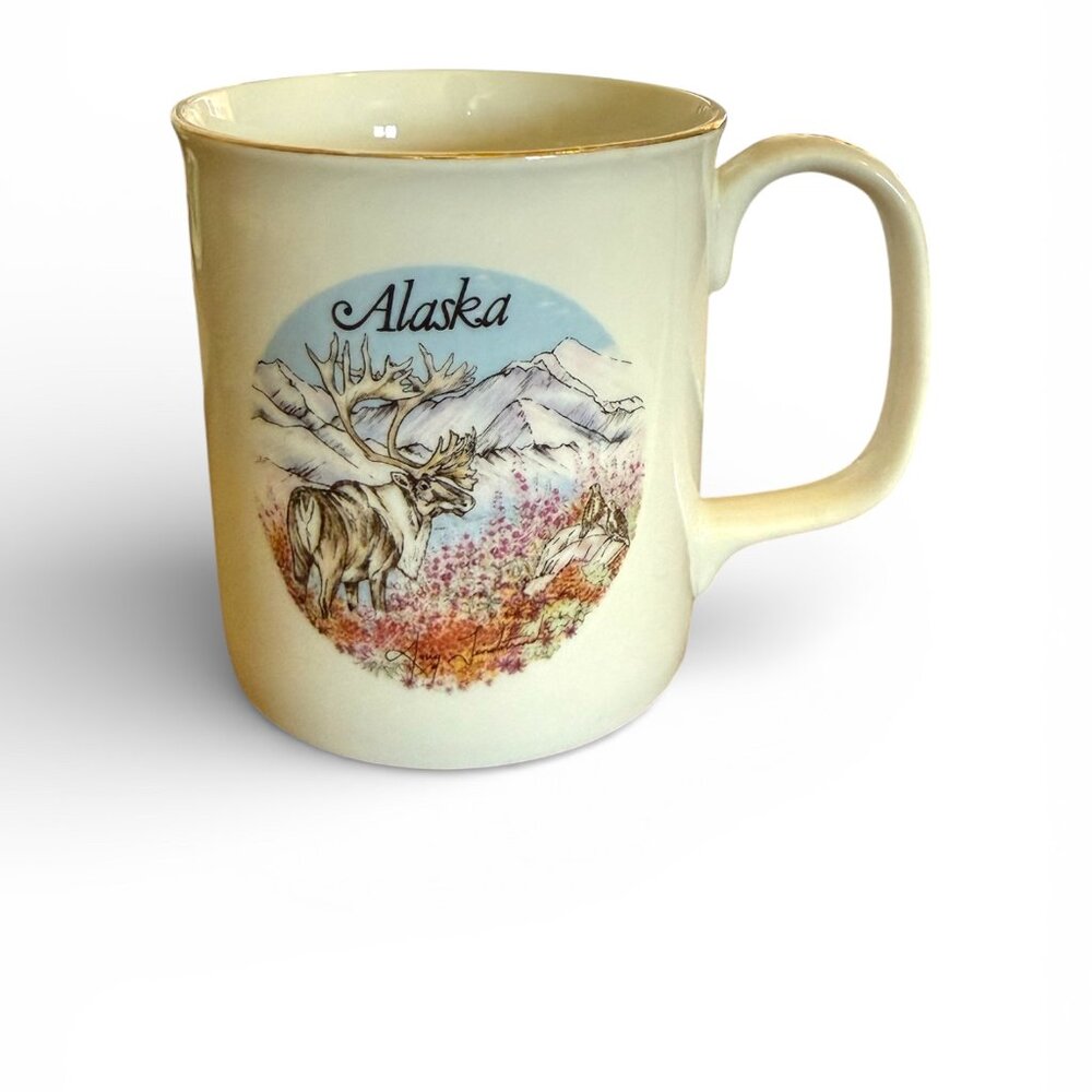 Vintage Doug Lindstrand Alaska Artist mug